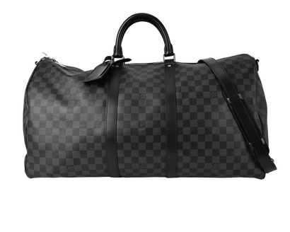 Keepall Bandouliere 55, £1,400, Handbags, Black, Canvas, Front view